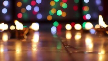 suddig färgrik lampor bokeh mönster på yta video