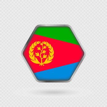 Eritrea flag in a hexagon frame. vector