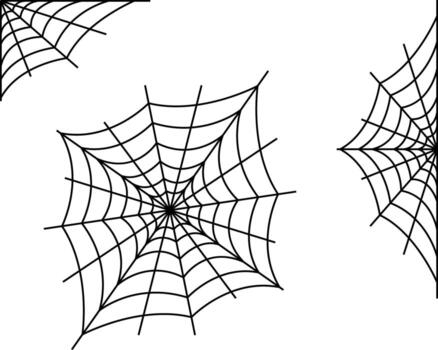 Set of spiders web image. vector