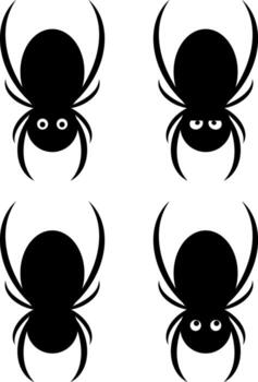 Set of spiders image in cartoon style. vector