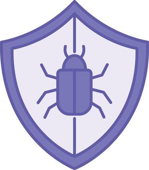 Colored Antivirus Icon. Illustration. Shield and Bug. Malware Detecting and Neutralizing Program. Data Security and Protection Concept vector