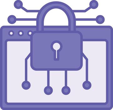 Colored Encryption Icon. Illustration. Padlock and Application. Process of Encrypting Information to Prevent Unauthorized Access. Password and Data Security Concept vector