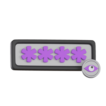 Password input with eye icon for visibility User Interface 3D icon png