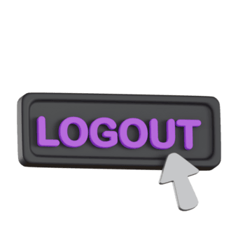 logga ut knapp med markören ikon användare gränssnitt 3d ikon png