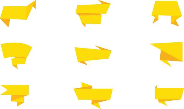 Origami Banner Set. Folded Ribbon Labels for Web and Graphic Design vector