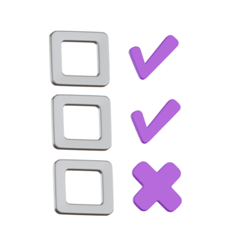checklista med kolla upp märken och korsa användare gränssnitt 3d ikon png