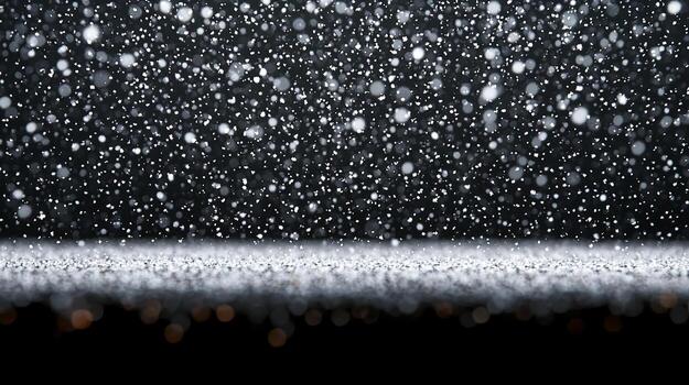 Falling Snowflakes with Bokeh Effect on Dark Background photo