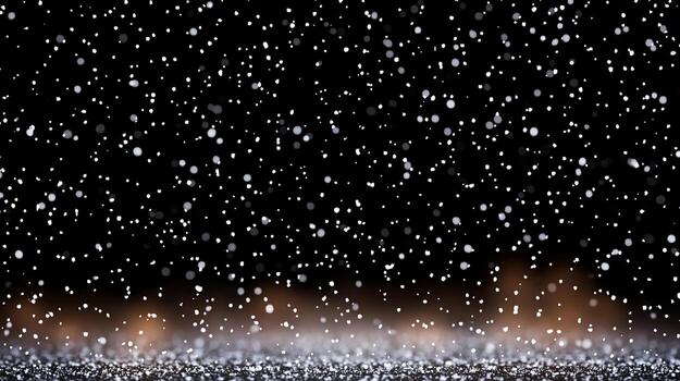 Snowfall with Soft Bokeh Effect and Dark Background photo