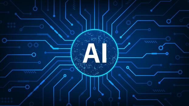 Artificial Intelligence with cpu microchip digital and technology concept. Abstract futuristic, Hi tech background. vector