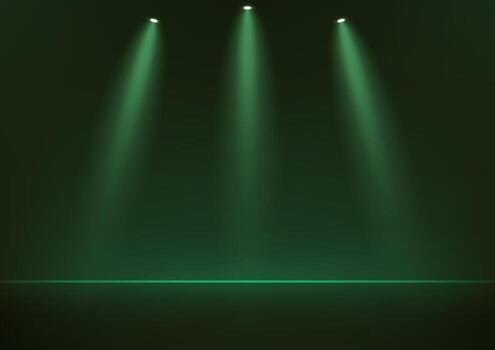 Empty Dark green studio room background Space for selling products on the website. Empty room with light effect. illustration. vector