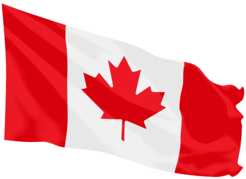 Hand painted waving Canada flag, watercolor Canadian national flag illustration with smooth brushstrokes png