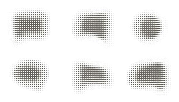 Set of abstract halftone effect shapes for overlay vector