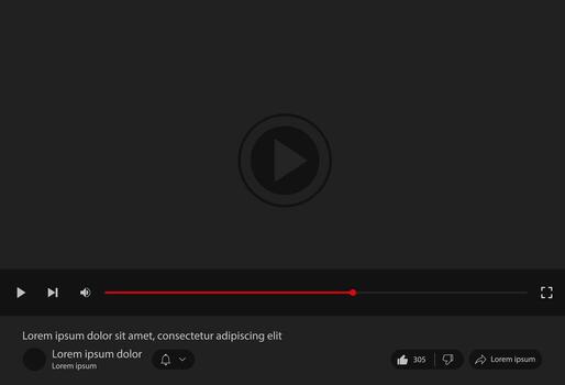 player interface. streaming template design for website and mobile apps. illustration vector