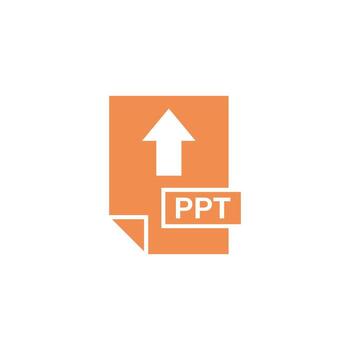 Orange Glyph PPT Document Upload Icon Template Design vector