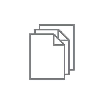Three Folded Line Art Paper Sheet Document Icon Template vector