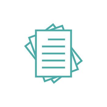 apilado verde azulado papel sábana documento icono modelo vector