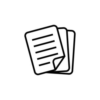 negro línea 3 papel sábana documento icono modelo vector