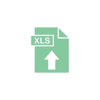 Green Glyph Style XLS Document Upload Icon Template Illustration Design vector