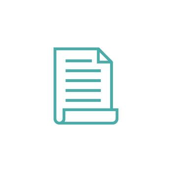 verde azulado línea Arte estilo papel sábana documento icono modelo vector