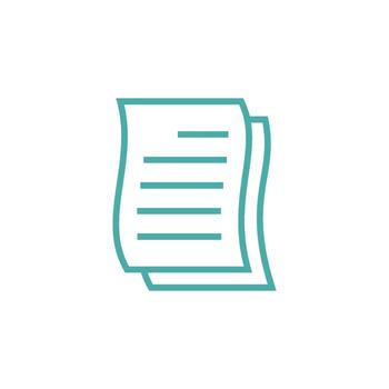 de moda línea Arte verde azulado color papel sábana documento icono modelo vector