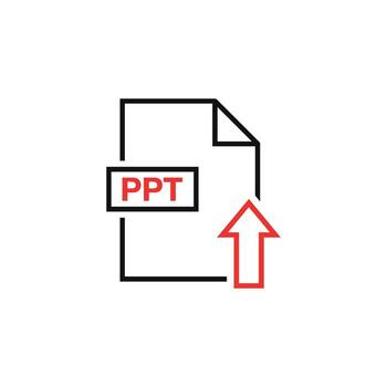 Orange PPT Document Upload Icon Template DesignGrey Line vector