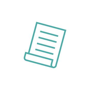 verde azulado línea sencillo minimalista papel sábana documento icono modelo vector