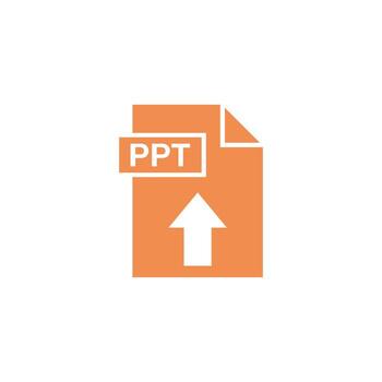 Orange Glyph Style PPT Document Upload Icon Template vector