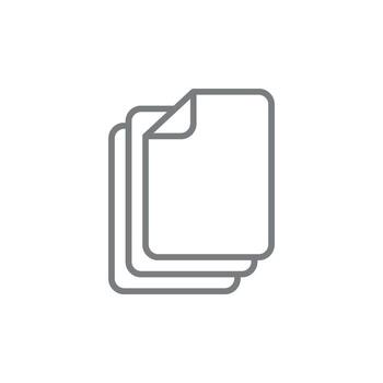 gris línea Arte 3 papel sábana documento icono modelo vector