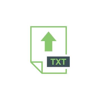 Simple Line Green TXT Document Upload Icon Template vector