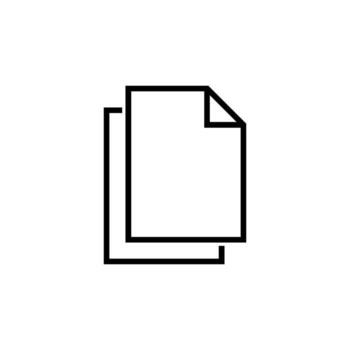 Black Line Art Simple Paper Sheet Document Icon Template vector