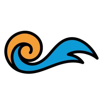 Abstract wave and sun graphic design element vector