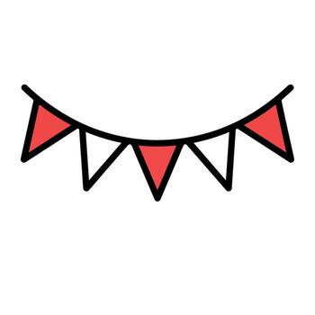 Red and white triangular garland design vector