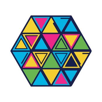 Colorful geometric hexagonal pattern design vector