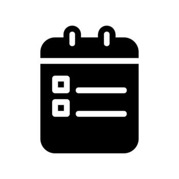 Simple black icon with a theme task scheduler vector
