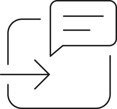 Modern chat message icon with incoming arrow and speech bubble for digital communication illustration vector