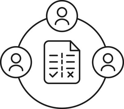 Teamwork and data analysis icon representing collaboration and information management illustration vector
