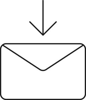Envelope inbox icon receiving mail symbol graphic design element for digital communication and messaging services illustration vector