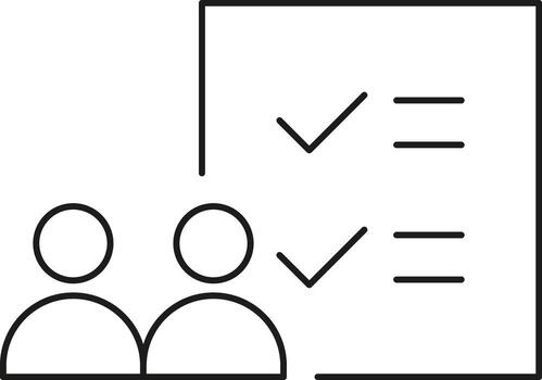 Business team completing tasks on a checklist document symbolizing productivity and goal achievement illustration vector