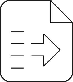 Document with arrow symbol data transfer process or export action icon graphic element illustration vector