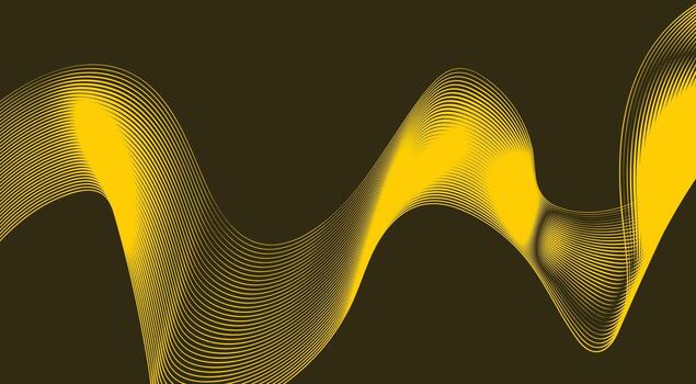 Blend Curved Wavy Lines Background Yellow Design Abstract Illustration vector