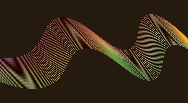 Wavy Blend Lines Design Background Brown Colorful Gradient Abstract Illustration vector