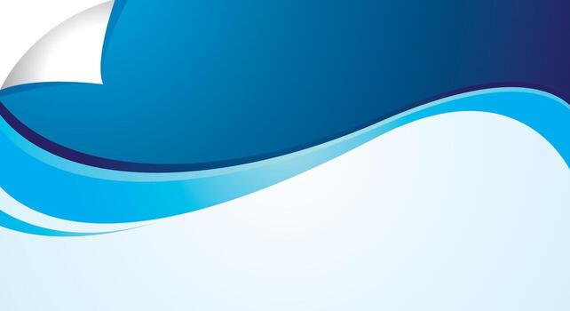 Abstract blue wavy background design with open paper corners vector