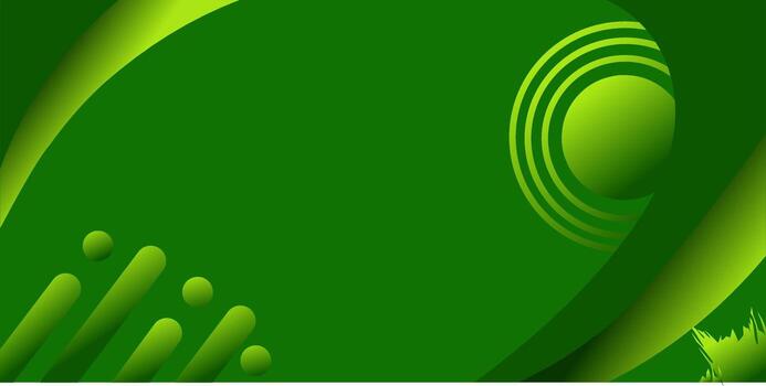 Green Geometric Abstract Background with Circles and Lines vector