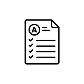 A student s marked test paper indicating success passing exam result line on transparent background vector