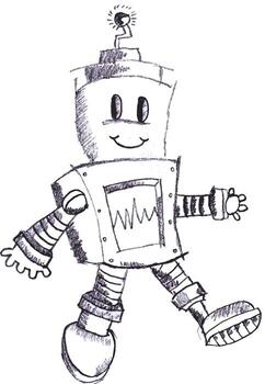 Robot Child Sketch vector