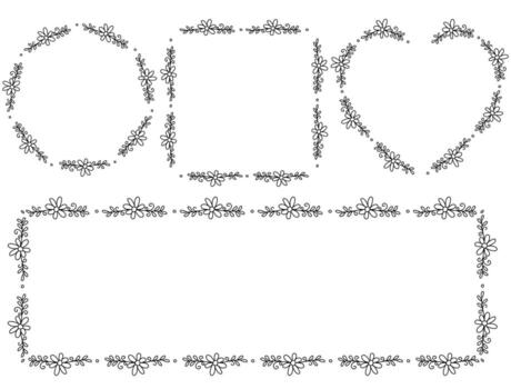 Floral Frames Collection Circle, Square, Heart, and Rectangle Outlines vector
