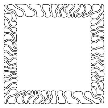 Black linear spots frame. Empty space for text or picture. Square frame or border. vector