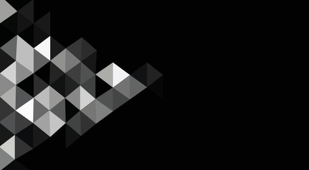 The pattern is a black-and-white abstract 3D geometric cube with a checkerboard pattern, complemented by light and shadow effects, suitable for business and technology themed wallpapers. vector