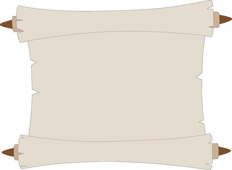 An antique scroll of parchment with wooden handles for text or design use vector