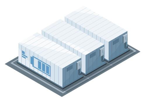 Modern data center containers vector